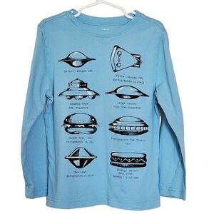K1038 * Crazy 8 Boys UFO Long Sleeve Tee Light Blue Size S (5/6)